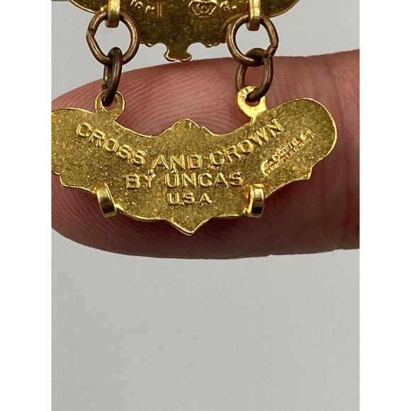 Vintage C&MA 8 Year Attendance Pins Little Cross and Crown 1/20 10k Gold Filled - Picture 10 of 10